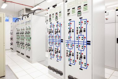 Elektrik santralindeki elektrik şalter odası..