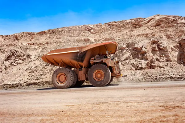 Huge dump truck in a copper mine in Latin America.