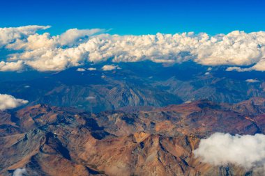 Şili ve Arjantin sınırındaki And Dağları 'nın hava manzarası