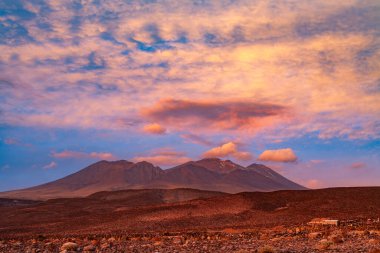 Socaire, Atacama Çölü, Şili, Güney Amerika 'daki Altiplano tepeleri (Yüksek And yaylası)