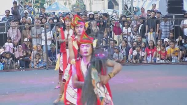 Malang Indonésie Května 2023 Představení Jaranského Nebo Hrbolatého Koně Jednoho — Stock video