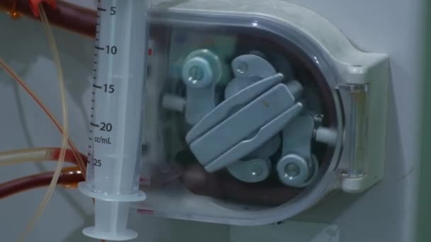 Den Roterande Delen Dialysmaskinen Blodpumpen — Stockvideo