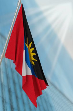 Antigua and Barbuda national flag. Render 3D. clipart