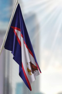 American Samoa national flag. Render 3D. clipart