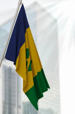 Saint Vincent and the Grenadines national flag. Render 3D. clipart