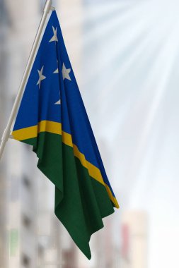 Solomon Adaları ulusal bayrağı. 3B Hazırla.