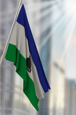 Lesotho ulusal bayrağı. 3B Hazırla.