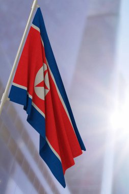 Kuzey Kore ulusal bayrağı. 3B Hazırla.