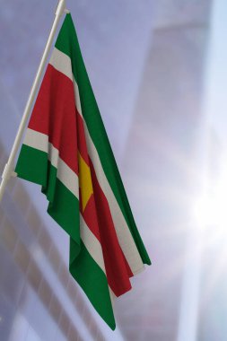 Suriname national flag. Render 3D. clipart