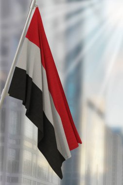 Yemen national flag. Render 3D. clipart