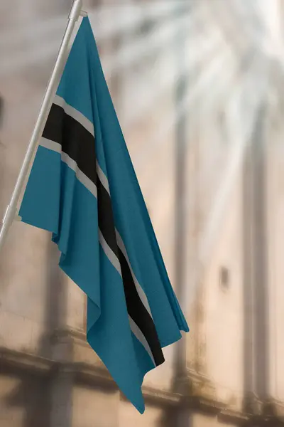 stock image Botswana national flag. Render 3D.