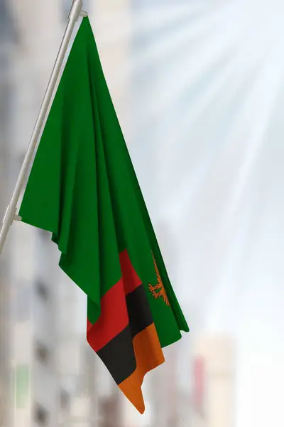 stock image Zambia national flag. Render 3D.