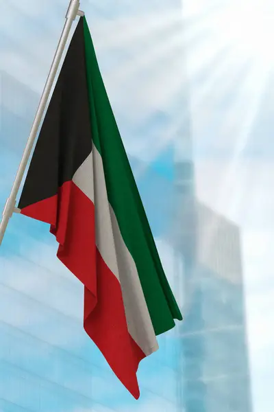 stock image Kuwait national flag. Render 3D.