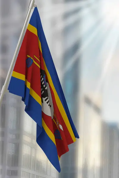 stock image Swaziland national flag. Render 3D.