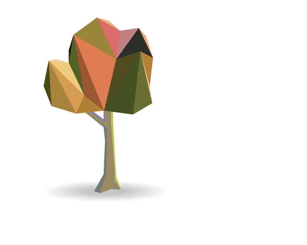 Árvore Plana Colorido Ícone Vetor Polígono Moderno — Vetor de Stock