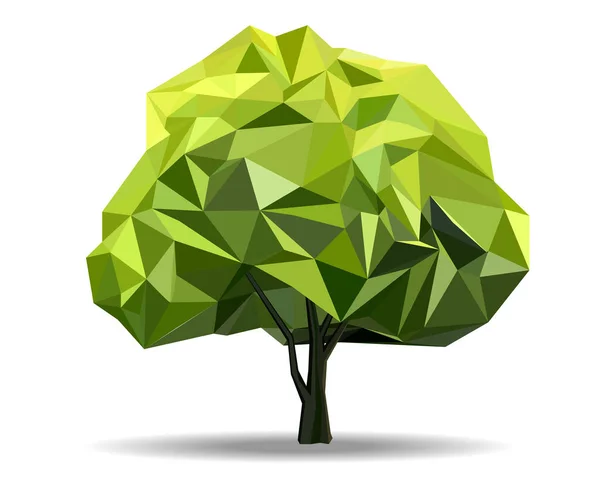 Árbol Verde Icono Vector Polígono — Vector de stock