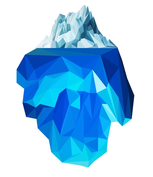Flat Ice Berg Polygon Modelling Art Vector Icon — Stock Vector