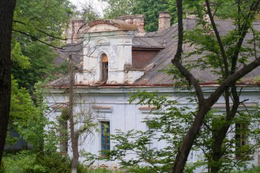 Ukrayna Barok tarzında eski tuğla bina, mülk. Mimari eserlerin restorasyonu.
