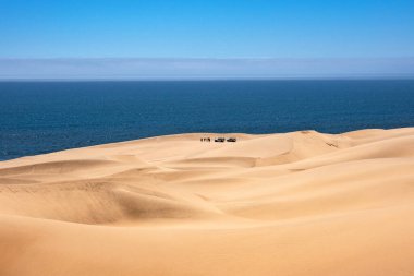 Namib Çölü ve Atlantik Okyanusu 'nun kum tepeleri, Sandviç Limanı, Namib Naukluft Parkı, Namibya, Afrika