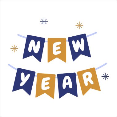 Yeni yılınız kutlu olsun 2023 duvar partisi kurdele süsleme vektör illüstrasyonu üzerine mektup.