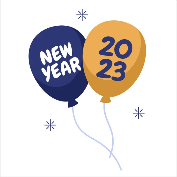 Gelukkig Nieuwjaar 2023 Tekst Ballon Partij Vector Ontwerp — Stockvector