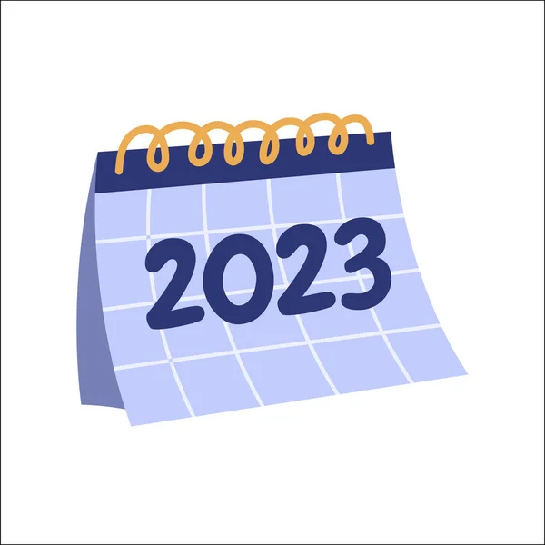 Gelukkig Nieuwjaar 2023 Tekst Kantoorkalender Datum Vector Illustratie Rechtenvrije Stockvectors