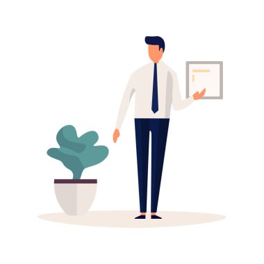 Şirkete sunan işadamı, küçük insanların düz çizim yaptığını bildirdi.