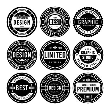 Eski bir rozet dizayn seti