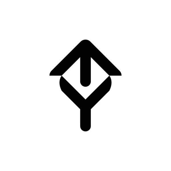 Min Bokstav Med Home Roof Logo Design Vektor — Stock vektor