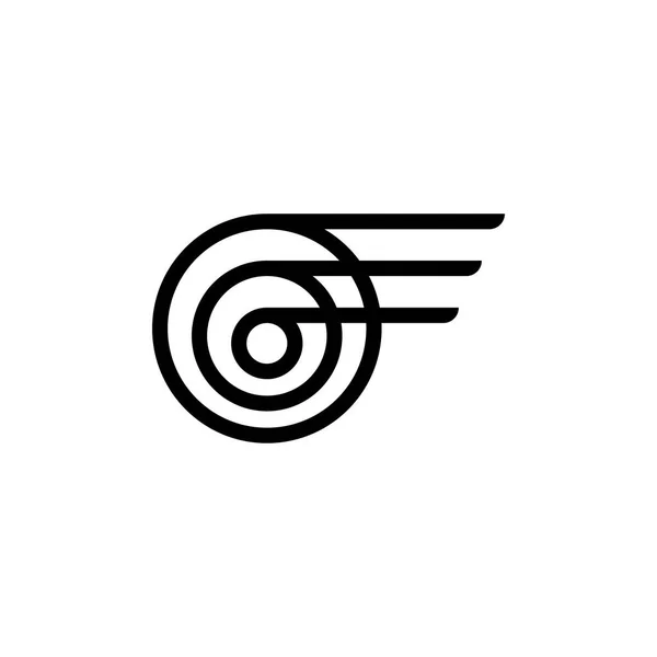 Triple Letter Wings Logo Design Vector — Stock Vector