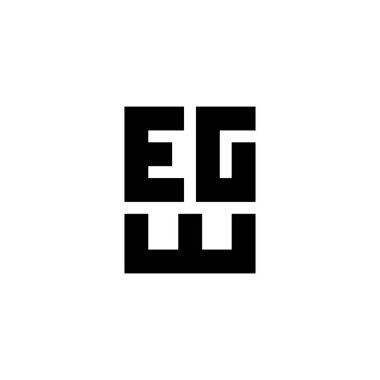 Square with EGW letter logo design vector