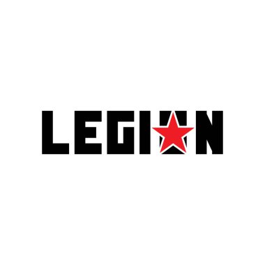 Yıldız logo tasarım vektörlü LEGION harfi