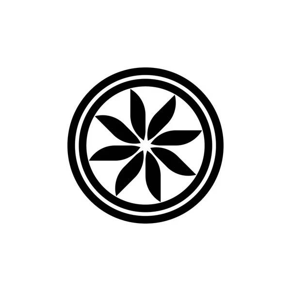 Cirkel Med Blomma Logotyp Design Vektor — Stock vektor