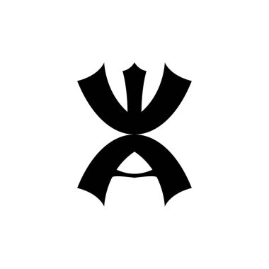 WA harfi veya AW harfi logo tasarım vektörü