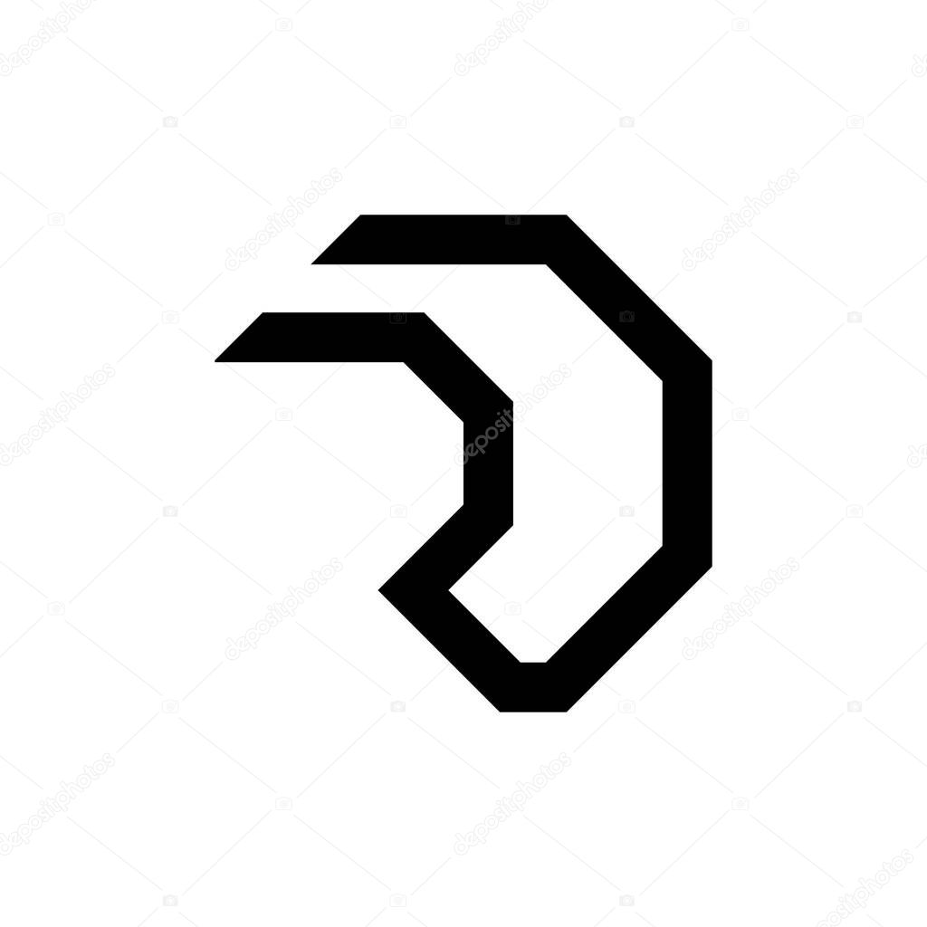 RD or DR letter logo design vector
