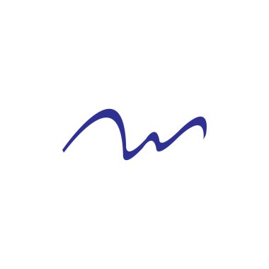 Deniz dalgası logo tasarım vektörlü AW harfi