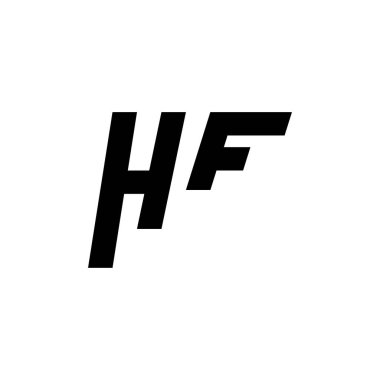 HF harf logo tasarım vektörü