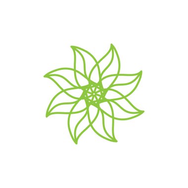 Döndürme yaprağı logo tasarım vektörü