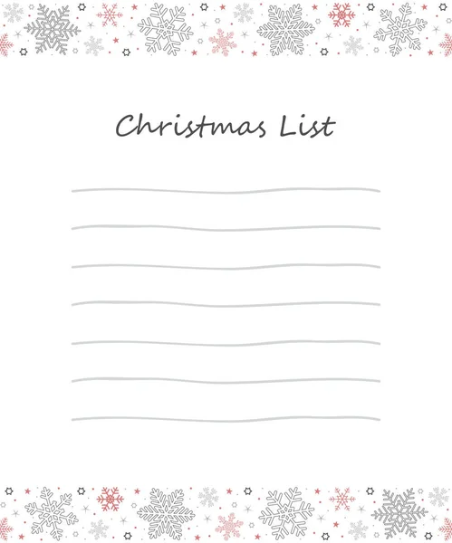 Christmas Wish List Lettre Santa Claus Pour Enfants Illustration Vectorielle — Image vectorielle