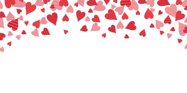 Серце Конфетті Бордюр Білому Тлі Весілля Валентинки День Векторні Ілюстрації — стоковий вектор