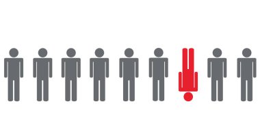 bir kırmızı bölünmez kişi diğer pictogram vektör illüstrasyon EPS10 arasında