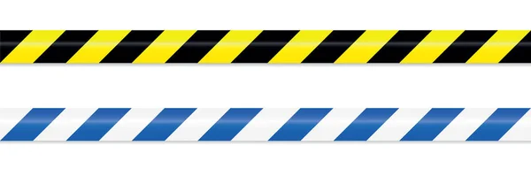 Warning Tape Blue White Yellow Black Vector Illustration Eps10 — Stock Vector
