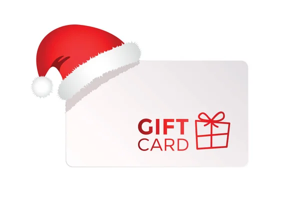 Voucher Cartão Presente Natal Branco Com Vermelho Santa Chapéu Vetor —  Vetores de Stock