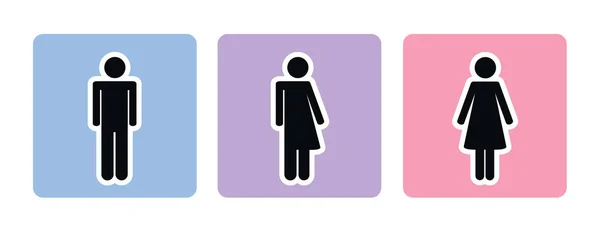 Bunte Reihe Von Toilettensymbolen Einschließlich Geschlechtsneutraler Symbole Piktogramm Vektor Illustration — Stockvektor