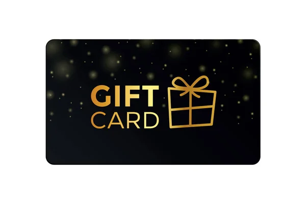 siyah ve altın renkli hediye kartı kuponu beyaz vektör illüstrasyonunda izole edilmiş EPS10