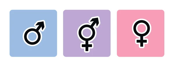 Kleurrijke Set Van Toilet Pictogrammen Met Inbegrip Van Gender Neutraal — Stockvector