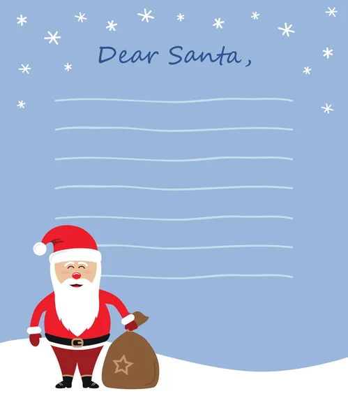 Weihnachtswunschliste Brief Den Weihnachtsmann Für Kinder Vektor Illustration Eps10 — Stockvektor