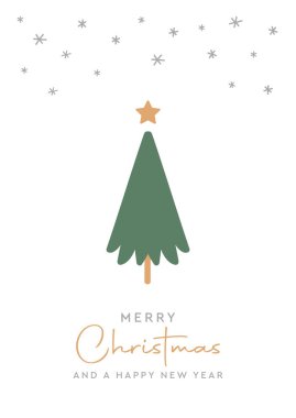 Noel kartpostalında soyut köknar ağacı tasarım vektörü illüstrasyonu EPS10