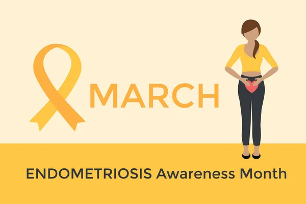 National Endometriosis Awareness Month Março Info Graphic Vector Illustration Eps10 —  Vetores de Stock