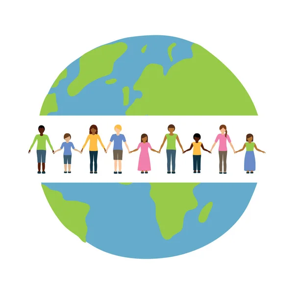 Eps10 Dünya Vektör Illüstrasyonunda Çocuklar Günü — Stok Vektör